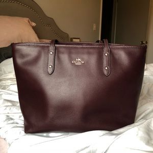 Maroon Leather Coach Purse